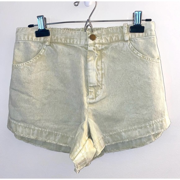 Young fabulous and broke high rise soft green raw hem shorts medium 0017 - Picture 1 of 7